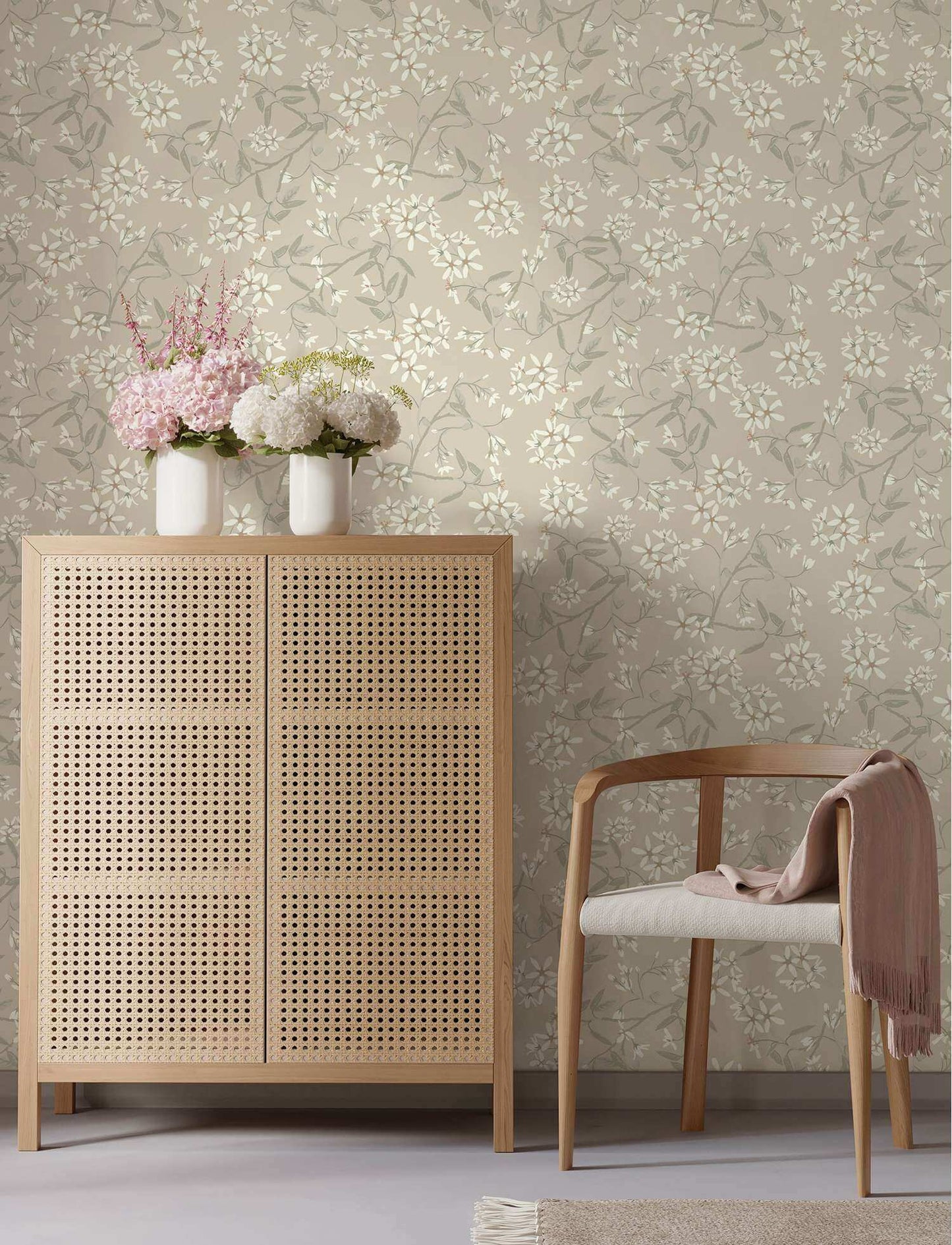 A-Street Prints Savanna Paradis Bouquet Wallpaper - Beige