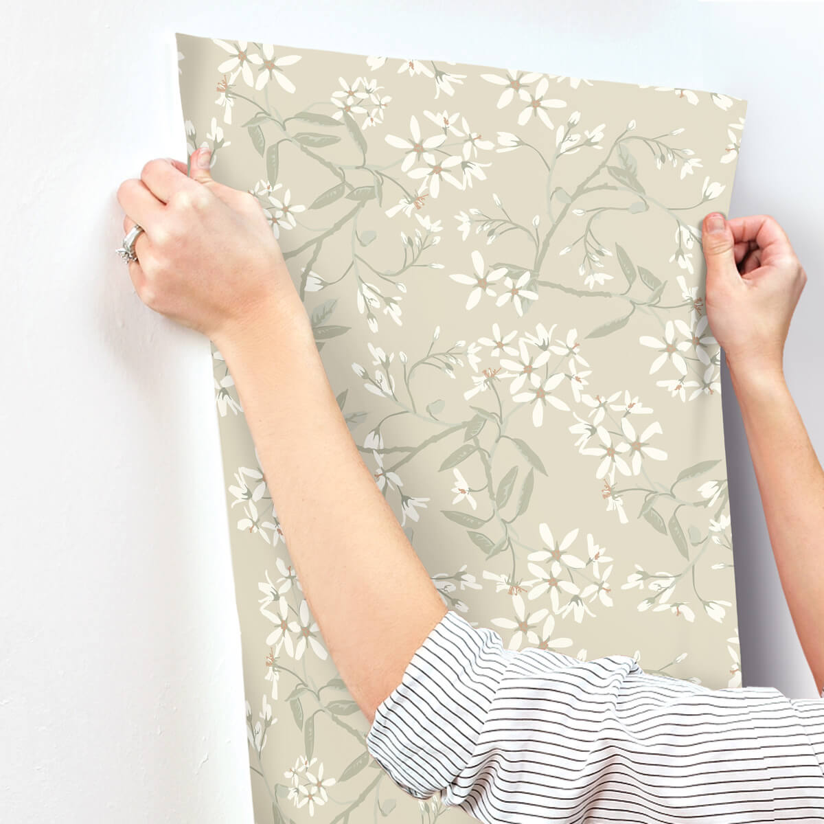 A-Street Prints Savanna Paradis Bouquet Wallpaper - Beige
