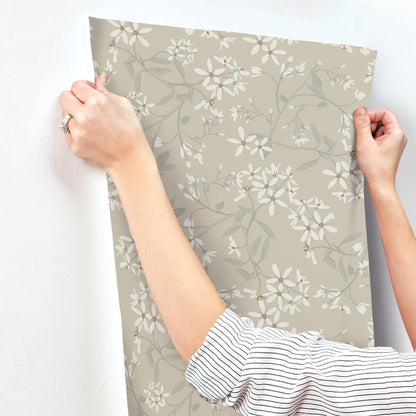 A-Street Prints Savanna Paradis Bouquet Wallpaper - Grey