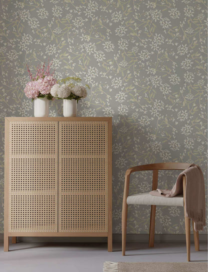 A-Street Prints Savanna Paradis Bouquet Wallpaper Sample - Slate