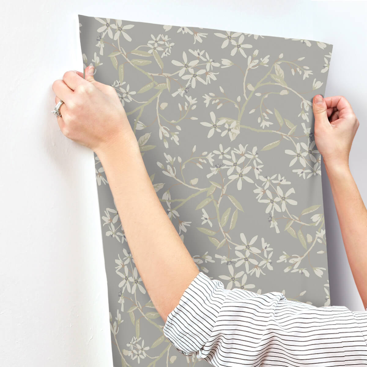 A-Street Prints Savanna Paradis Bouquet Wallpaper Sample - Slate