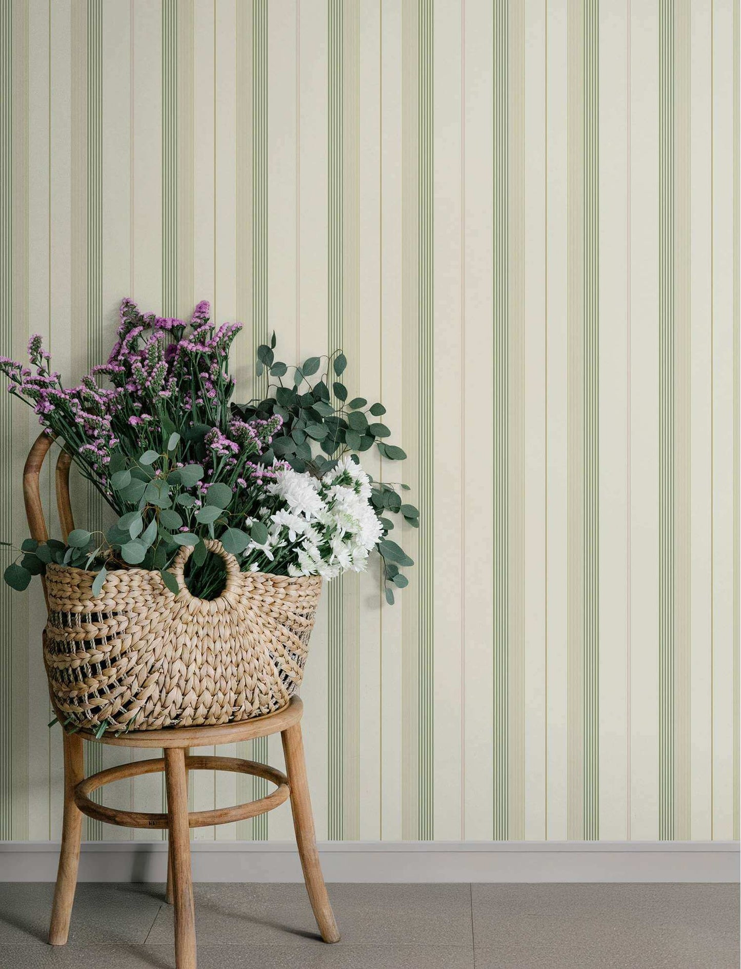 A-Street Prints Savanna Herrgard Stripe Wallpaper Sample - Green