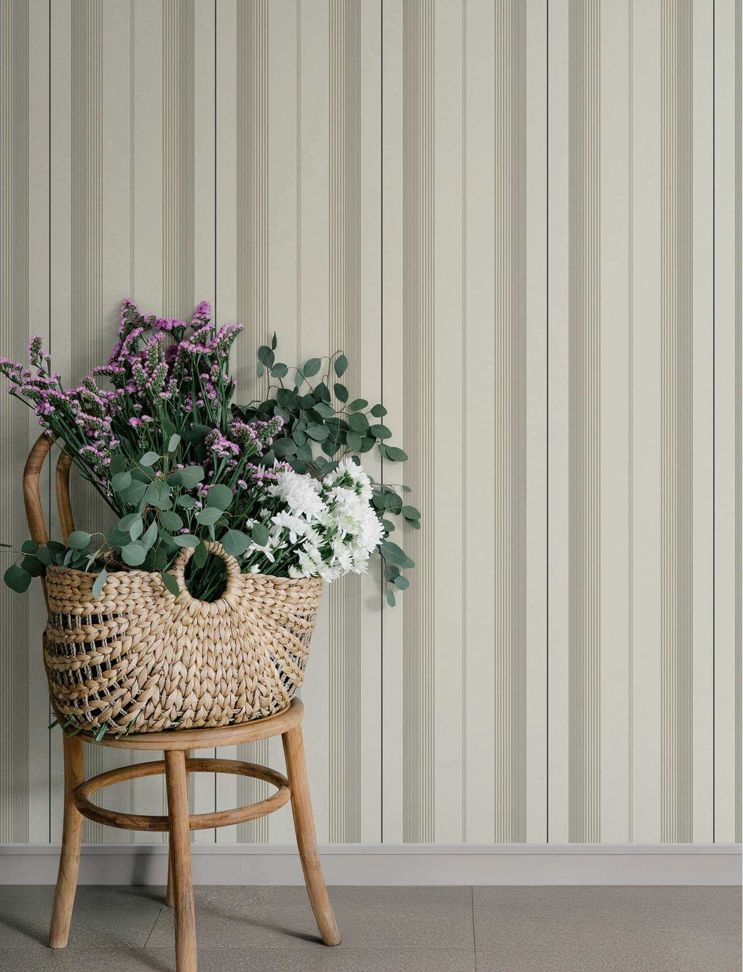 A-Street Prints Savanna Herrgard Stripe Wallpaper Sample - Neutral