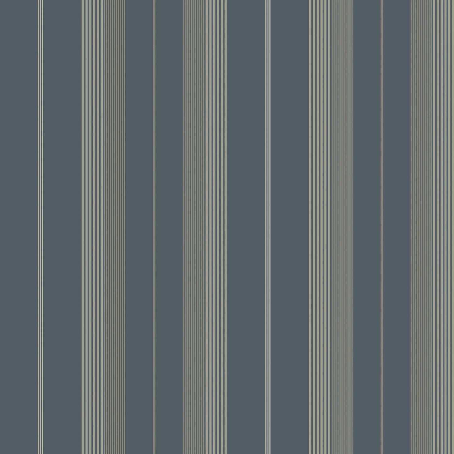 A-Street Prints Savanna Herrgard Stripe Wallpaper Sample - Navy