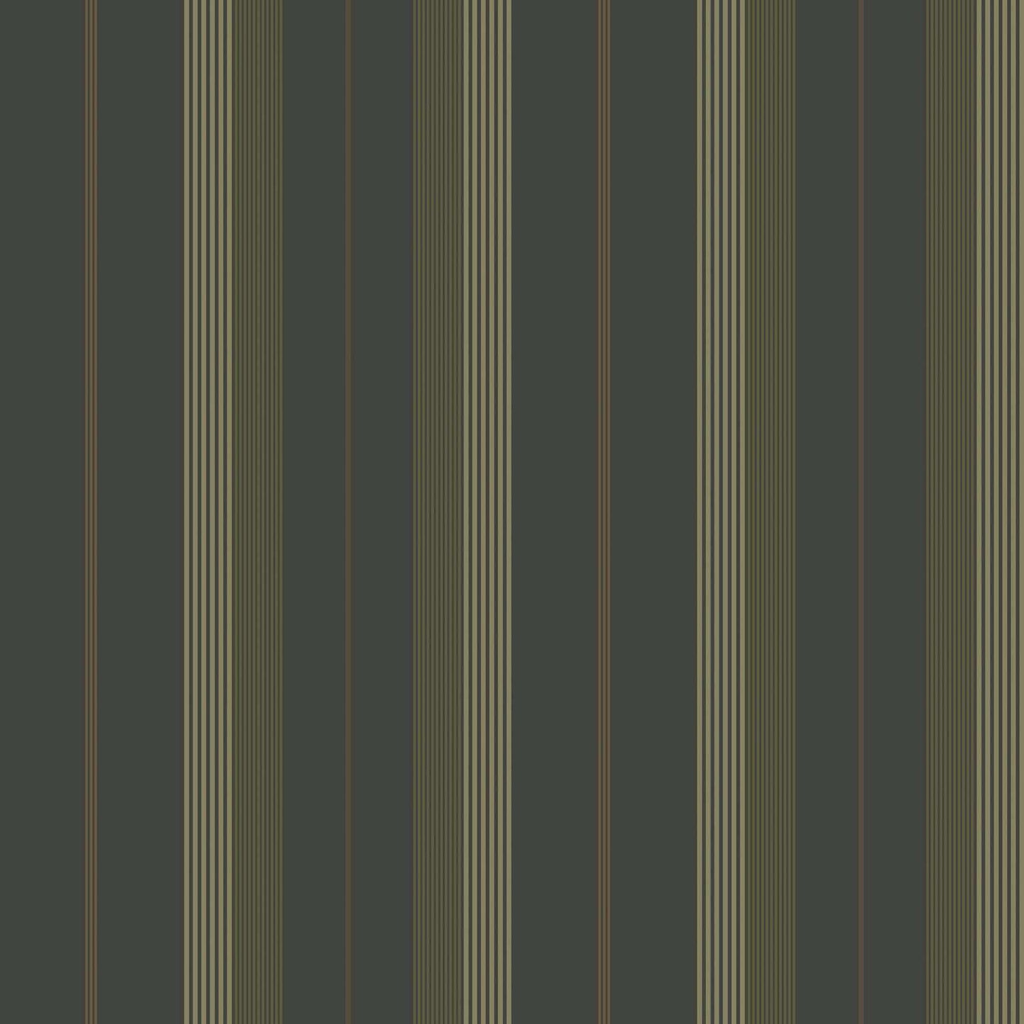 A-Street Prints Savanna Herrgard Stripe Wallpaper Sample - Black