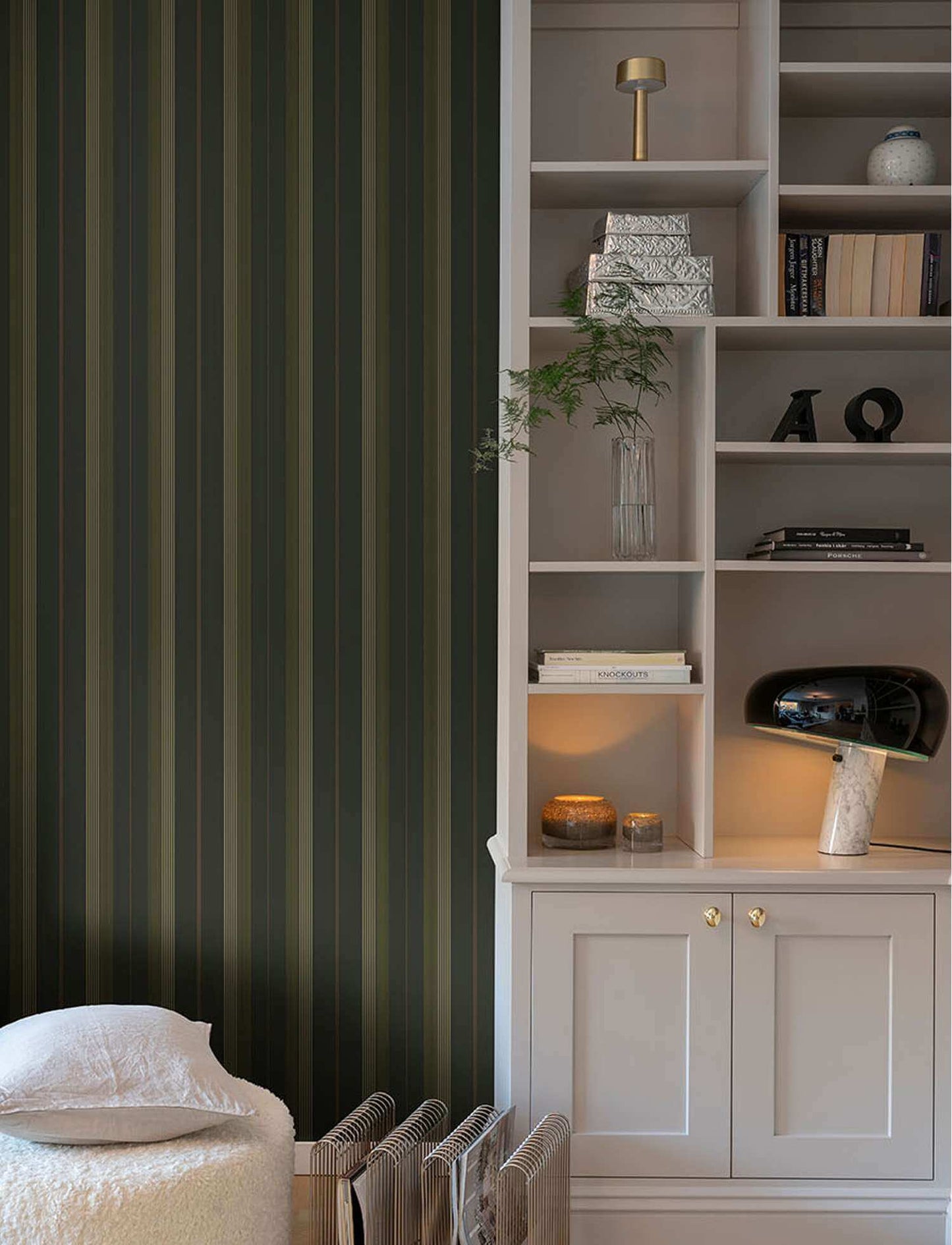 A-Street Prints Savanna Herrgard Stripe Wallpaper Sample - Black