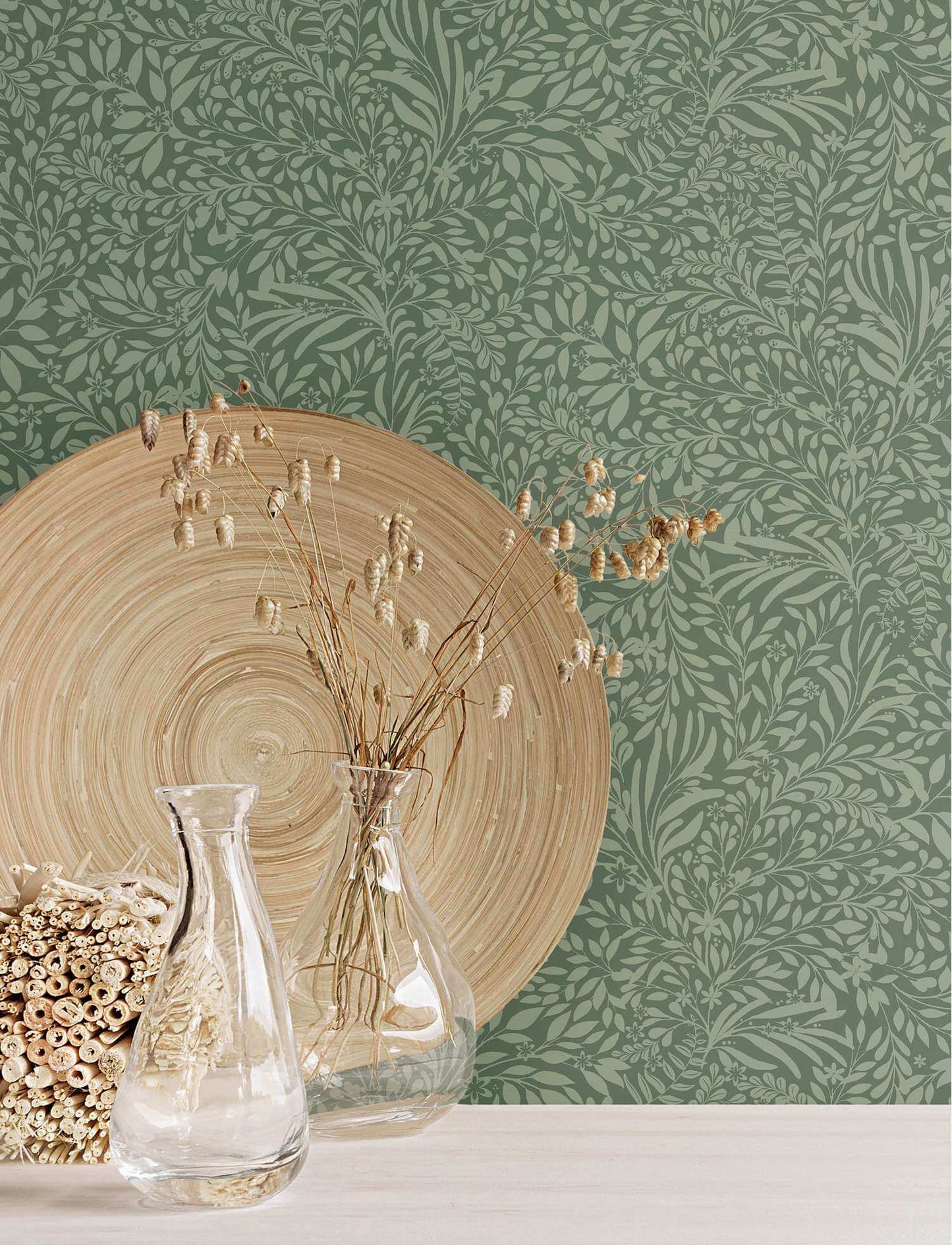 A-Street Prints Savanna Kristina Botanical Wallpaper Sample - Evergreen