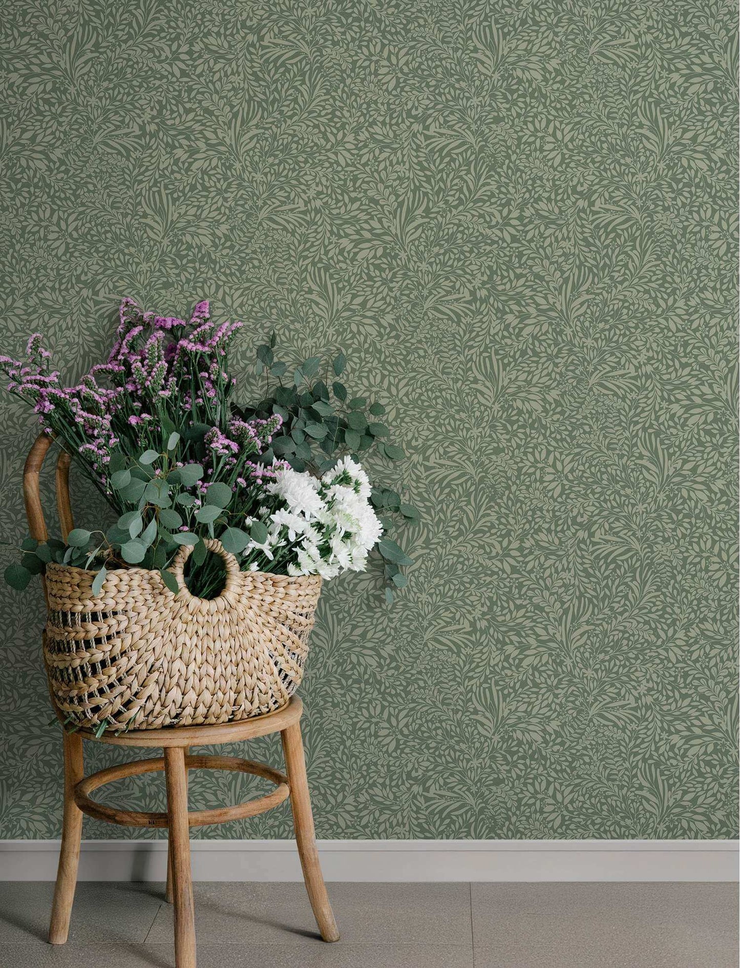 A-Street Prints Savanna Kristina Botanical Wallpaper Sample - Evergreen
