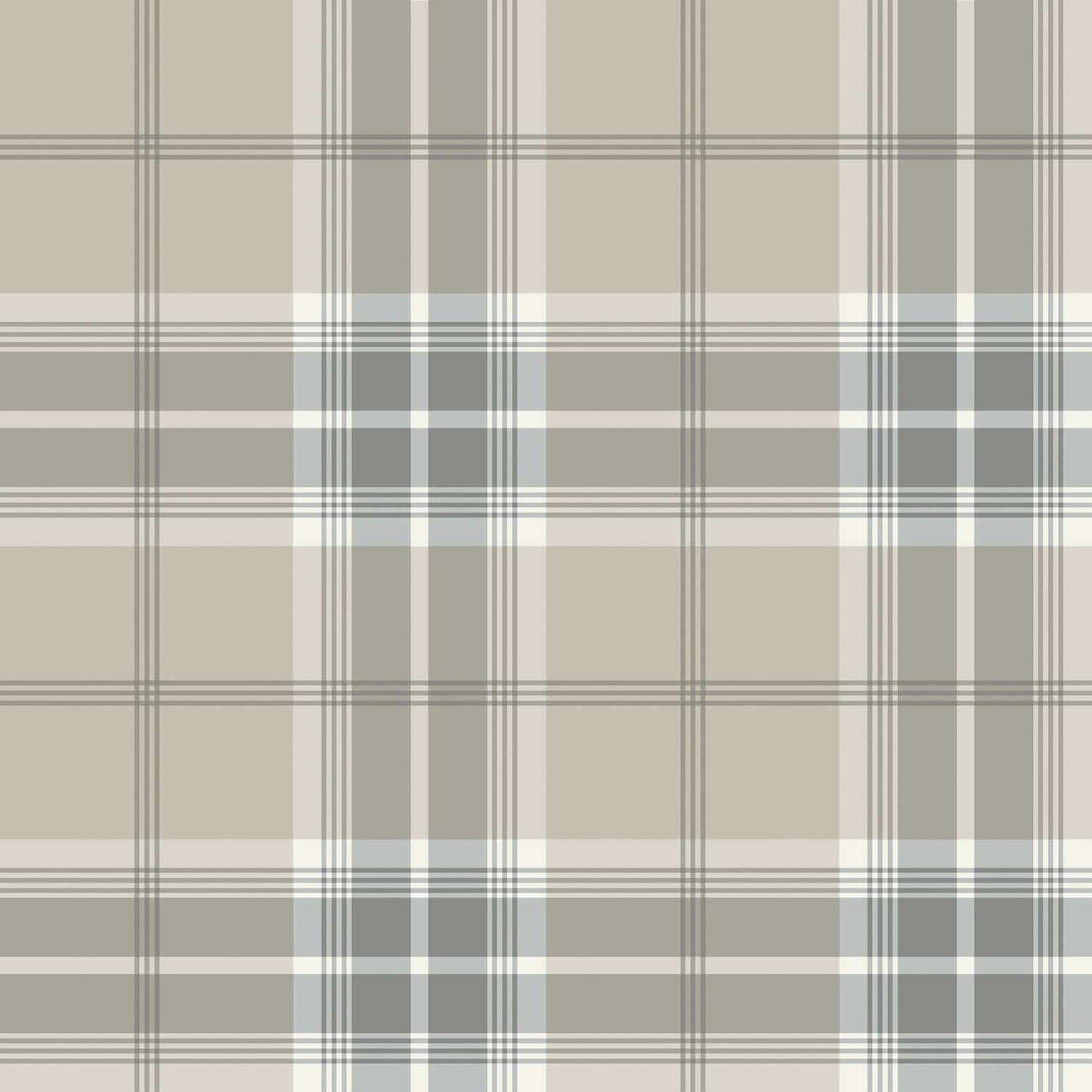 A-Street Prints Savanna Emma Plaid Wallpaper Sample - Grey