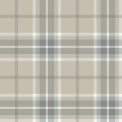 A-Street Prints Savanna Emma Plaid Wallpaper Sample - Grey