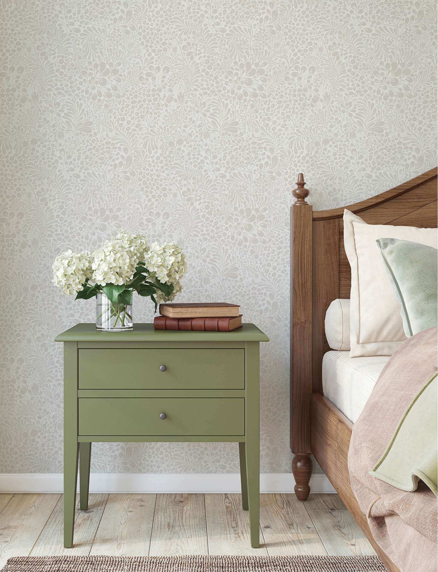 A-Street Prints Savanna Siv Botanical Wallpaper Sample - Dove