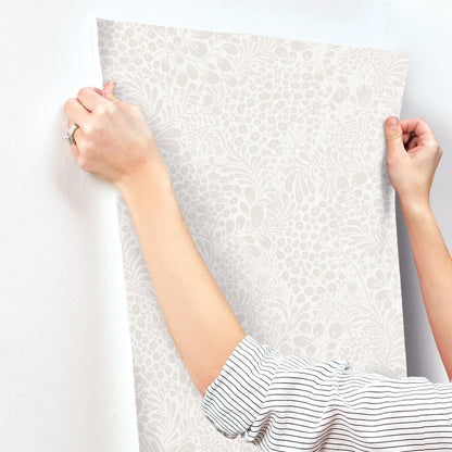 A-Street Prints Savanna Siv Botanical Wallpaper Sample - Dove