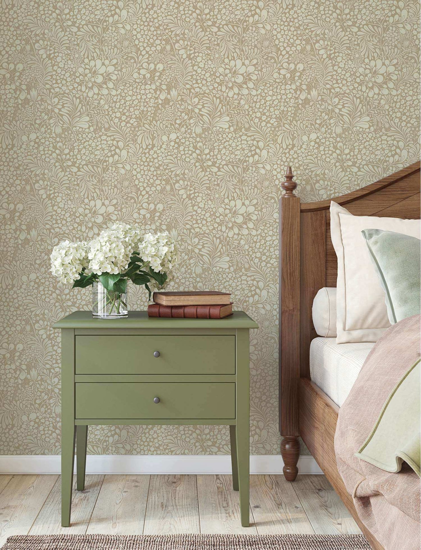 A-Street Prints Savanna Siv Botanical Wallpaper Sample - Chestnut