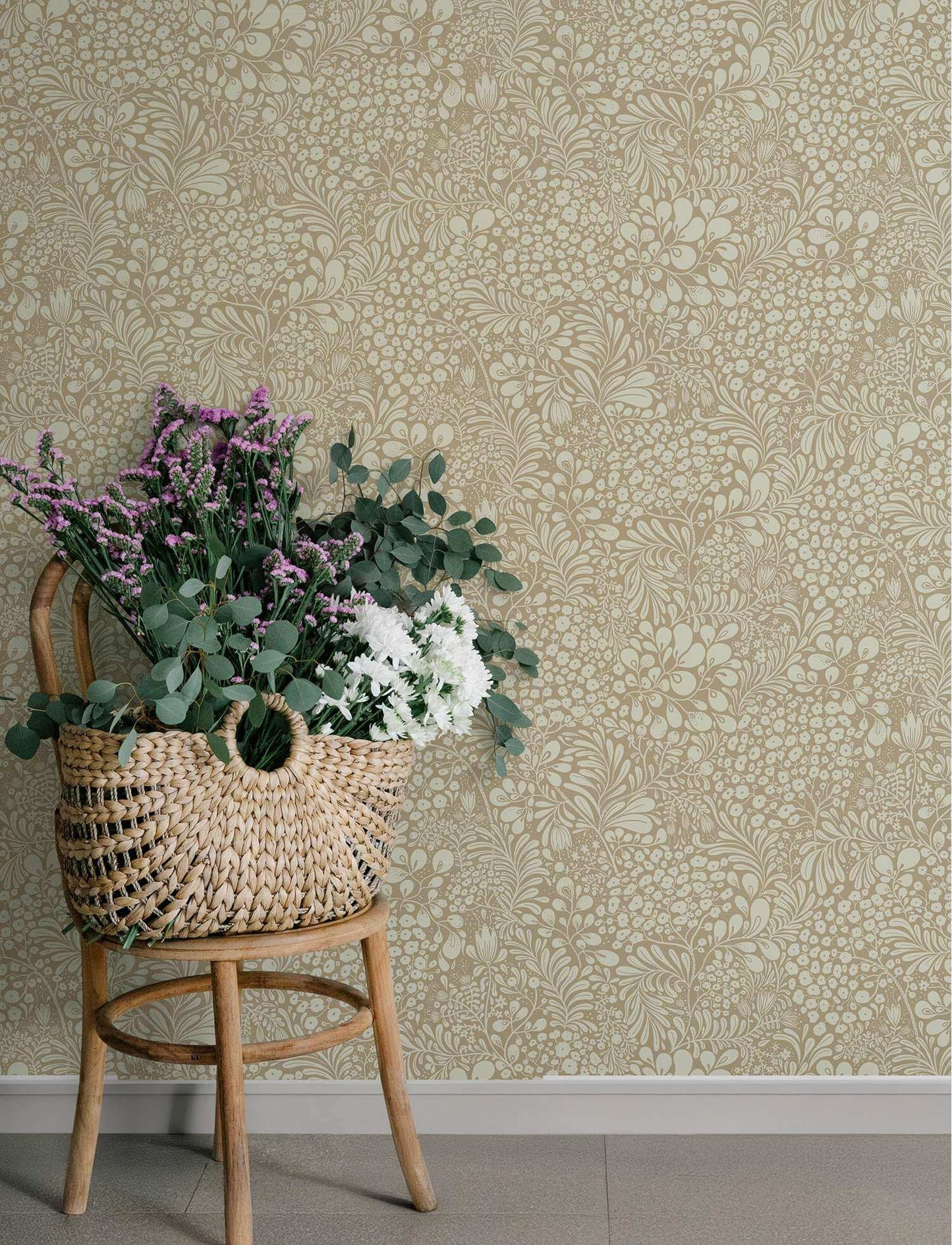 A-Street Prints Savanna Siv Botanical Wallpaper Sample - Chestnut