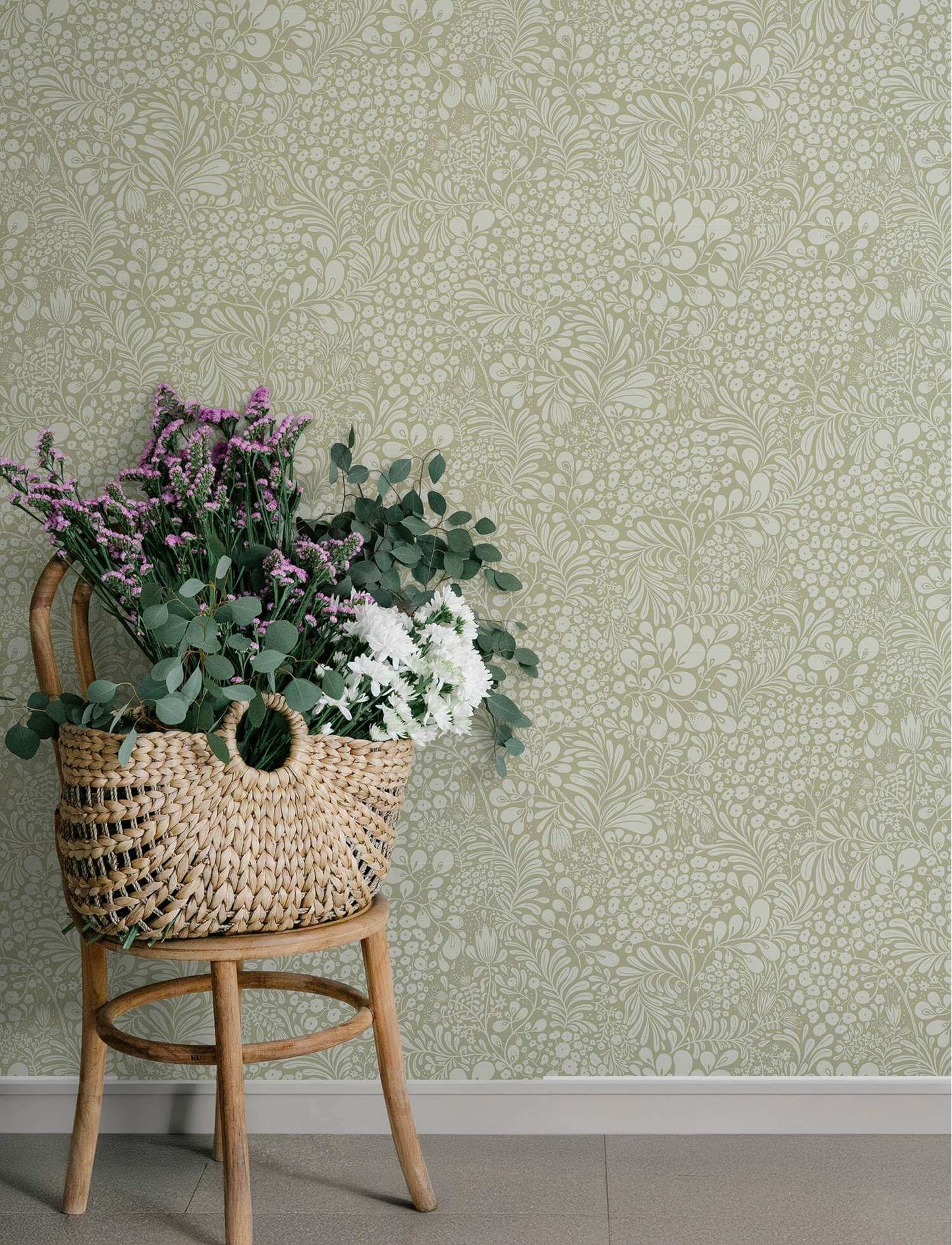 A-Street Prints Savanna Siv Botanical Wallpaper Sample - Sage