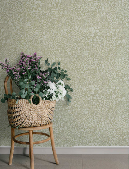 A-Street Prints Savanna Siv Botanical Wallpaper Sample - Sage
