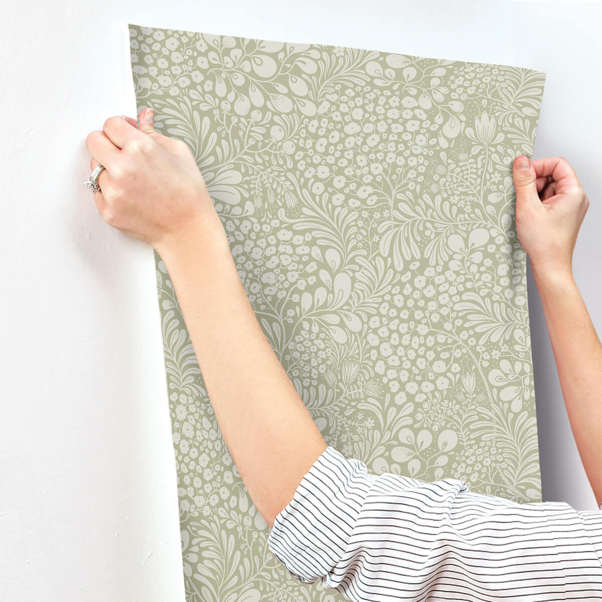 A-Street Prints Savanna Siv Botanical Wallpaper Sample - Sage