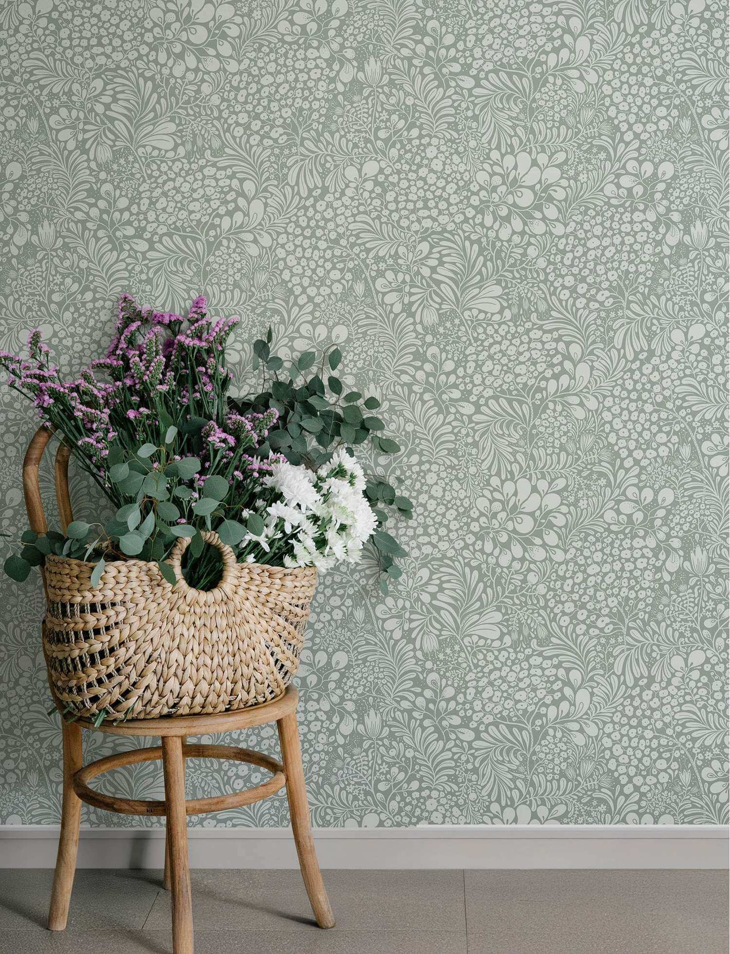 A-Street Prints Savanna Siv Botanical Wallpaper Sample - Slate