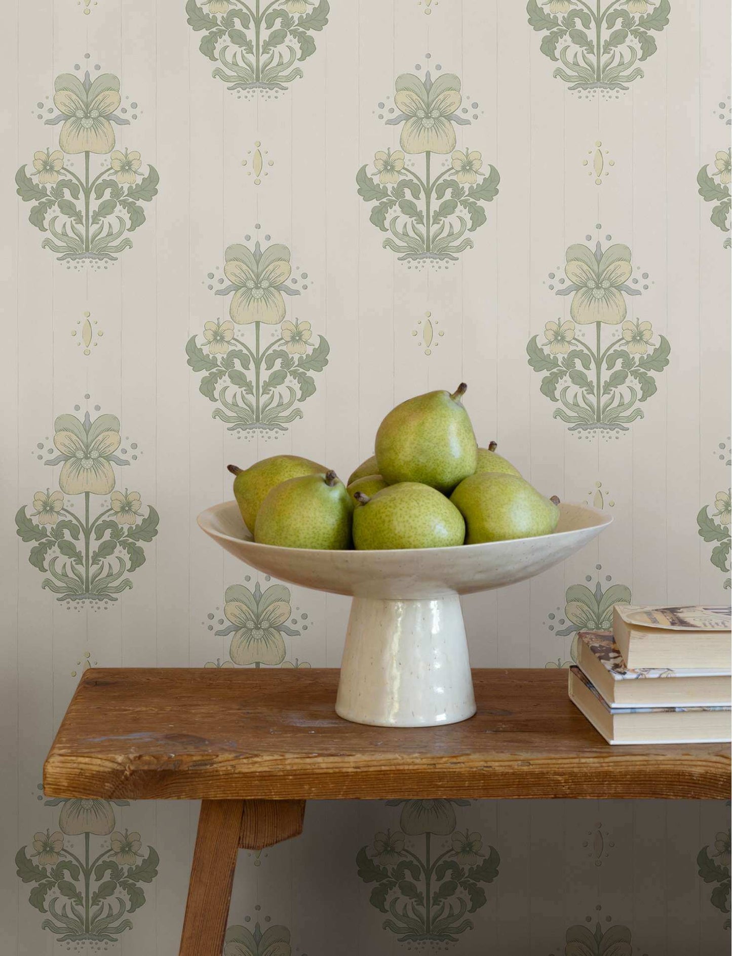 A-Street Prints Savanna Gullvie Pansies Wallpaper Sample - White