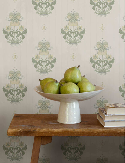 A-Street Prints Savanna Gullvie Pansies Wallpaper Sample - White