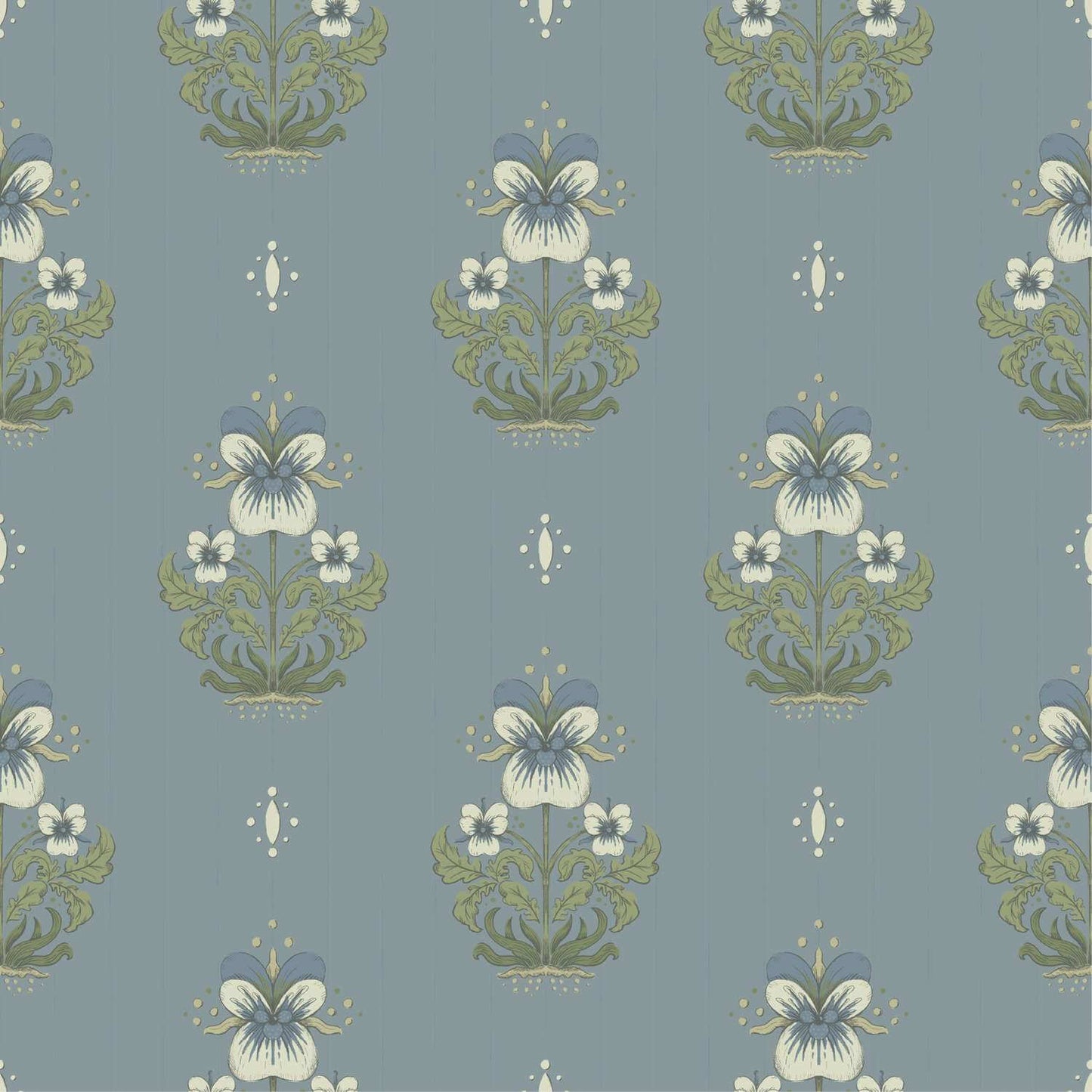 A-Street Prints Savanna Gullvie Pansies Wallpaper Sample - Light Blue