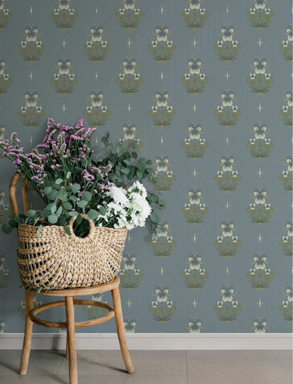 A-Street Prints Savanna Gullvie Pansies Wallpaper Sample - Light Blue