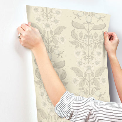 A-Street Prints Savanna Rosa Floral Wallpaper - Cream