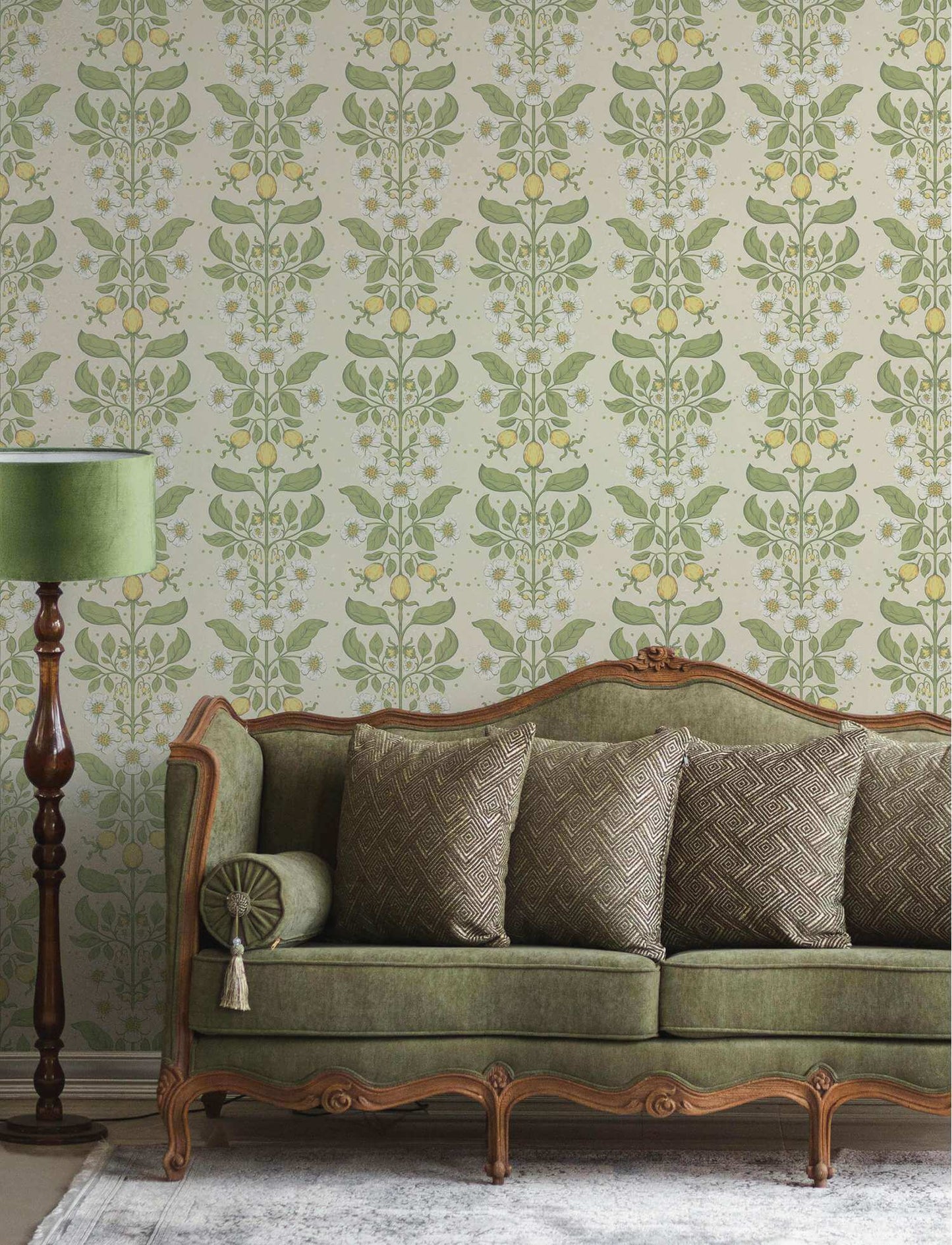 A-Street Prints Savanna Rosa Floral Wallpaper - Green