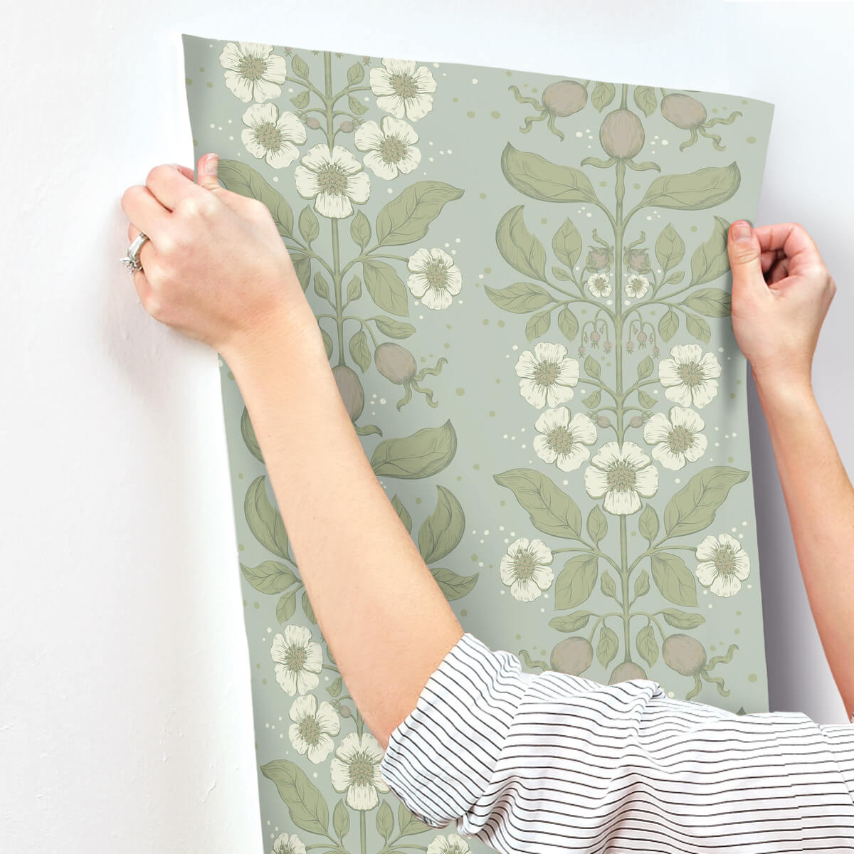 A-Street Prints Savanna Rosa Floral Wallpaper Sample - Sky Blue