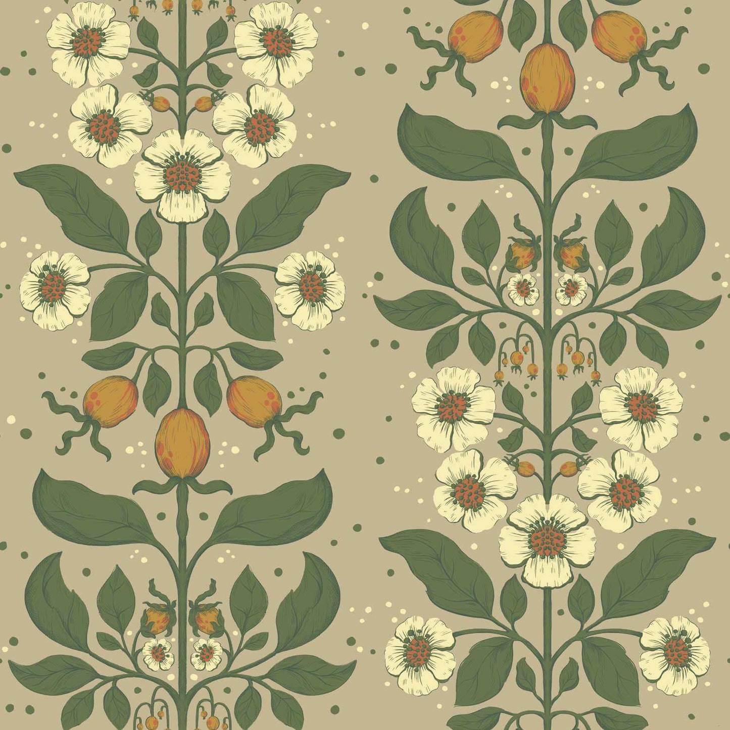 A-Street Prints Savanna Rosa Floral Wallpaper Sample - Light Brown