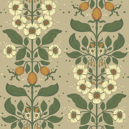 A-Street Prints Savanna Rosa Floral Wallpaper Sample - Light Brown