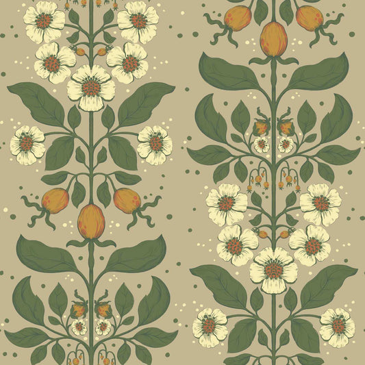 A-Street Prints Savanna Rosa Floral Wallpaper - Light Brown