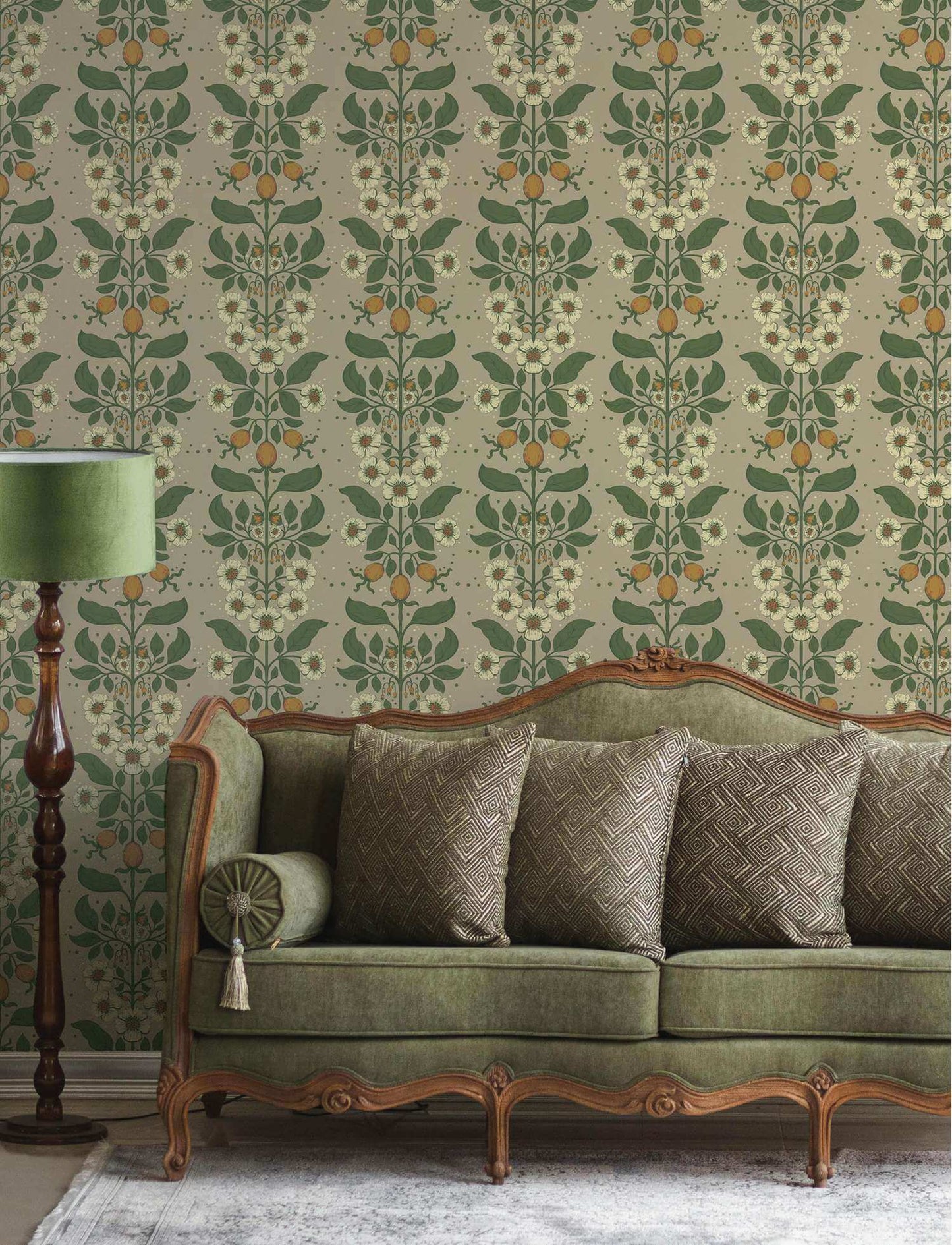 A-Street Prints Savanna Rosa Floral Wallpaper Sample - Light Brown