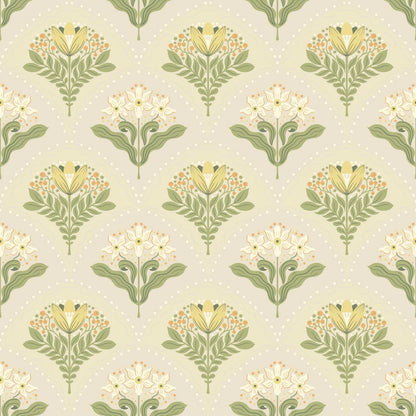 A-Street Prints Savanna Maj Damask Wallpaper Sample - Light Grey