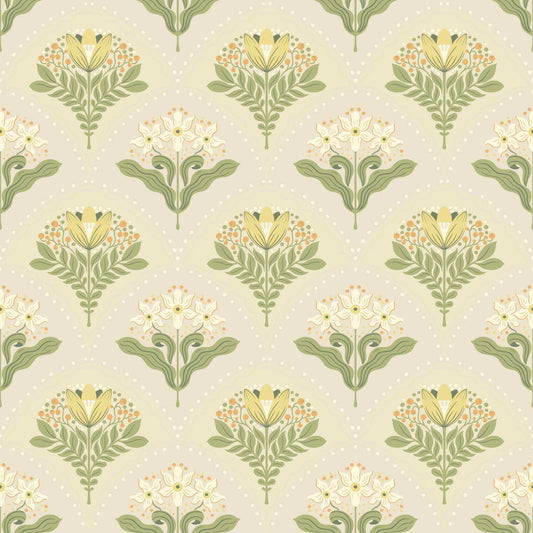 A-Street Prints Savanna Maj Damask Wallpaper - Light Grey