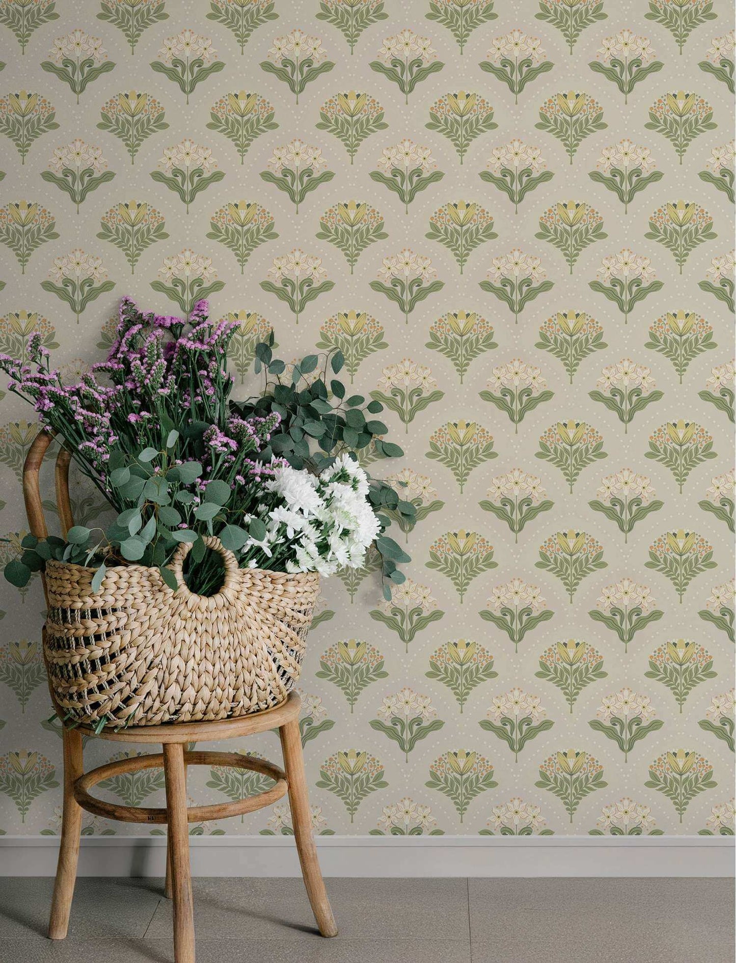 A-Street Prints Savanna Maj Damask Wallpaper Sample - Light Grey