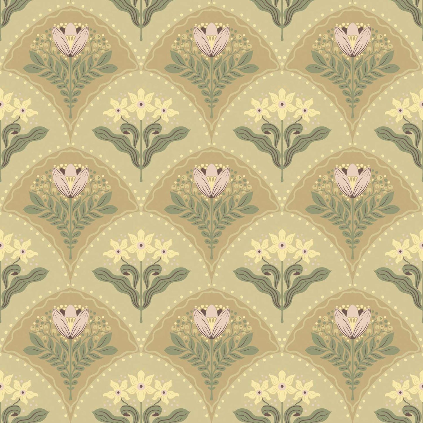 A-Street Prints Savanna Maj Damask Wallpaper Sample - Light Brown