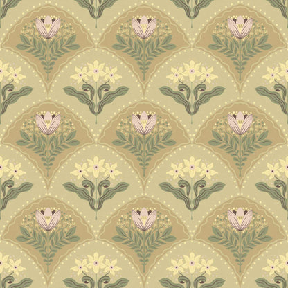 A-Street Prints Savanna Maj Damask Wallpaper Sample - Light Brown