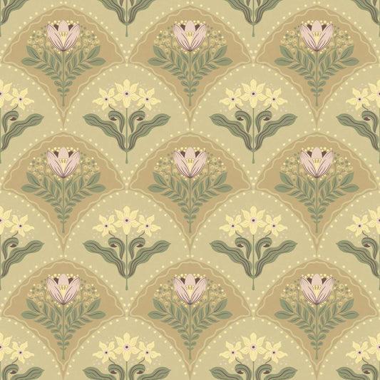 A-Street Prints Savanna Maj Damask Wallpaper - Light Brown