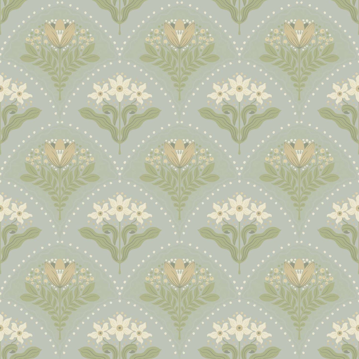A-Street Prints Savanna Maj Damask Wallpaper Sample - Sky Blue