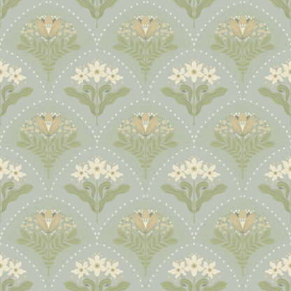 A-Street Prints Savanna Maj Damask Wallpaper Sample - Sky Blue