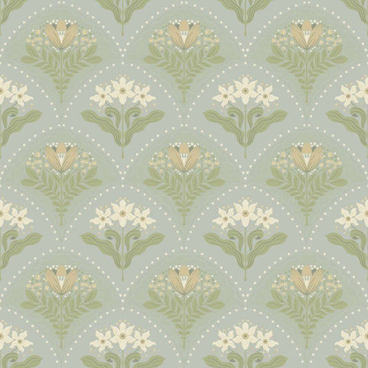 A-Street Prints Savanna Maj Damask Wallpaper - Sky Blue