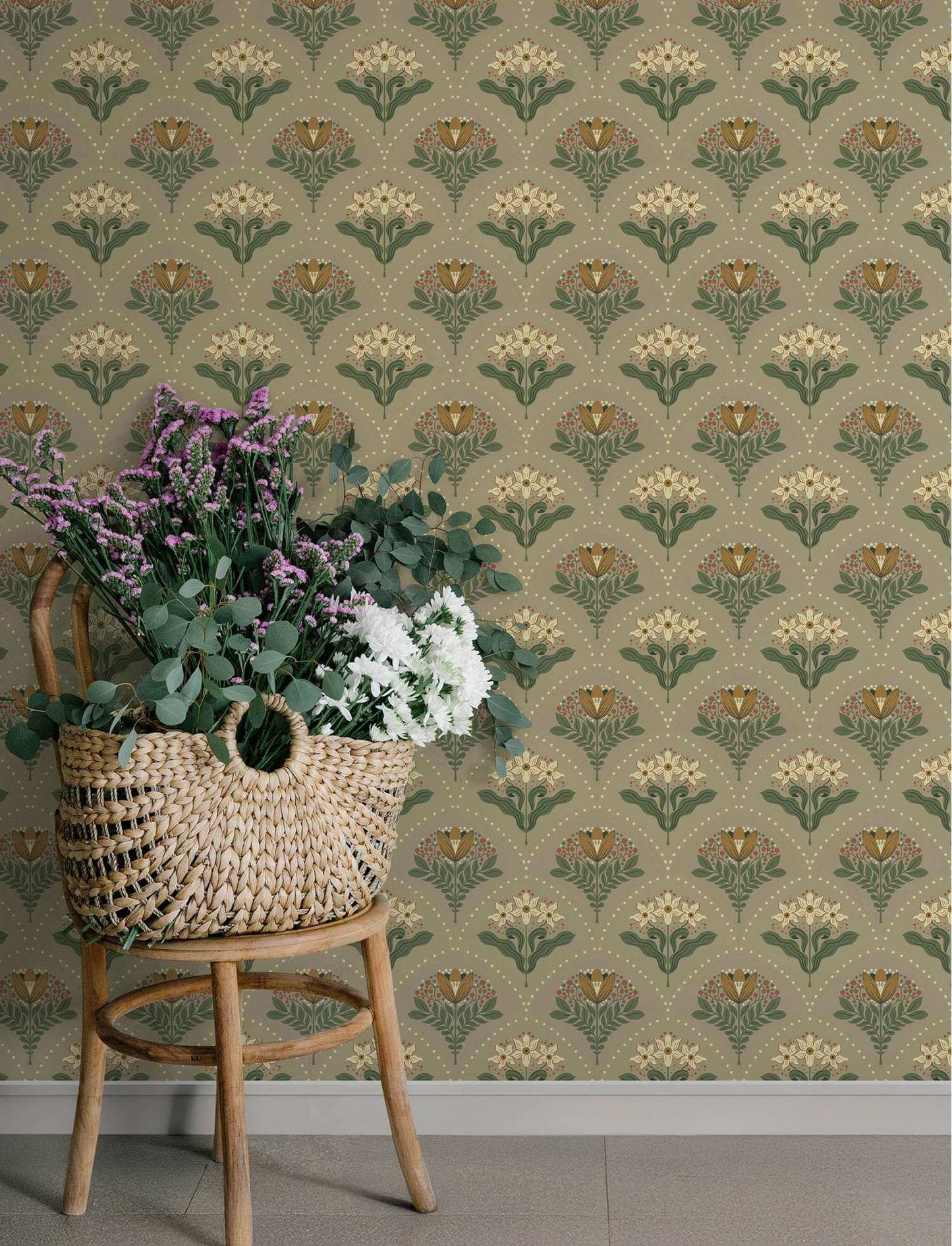 A-Street Prints Savanna Maj Damask Wallpaper Sample - Taupe