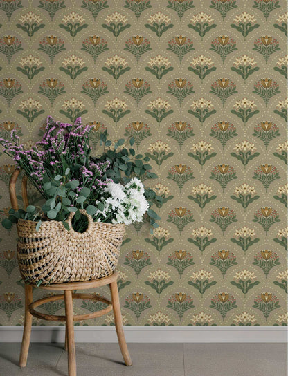 A-Street Prints Savanna Maj Damask Wallpaper Sample - Taupe