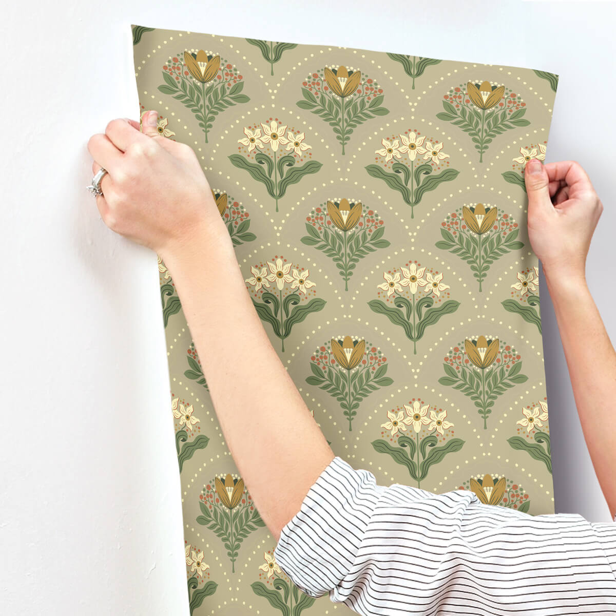 A-Street Prints Savanna Maj Damask Wallpaper Sample - Taupe