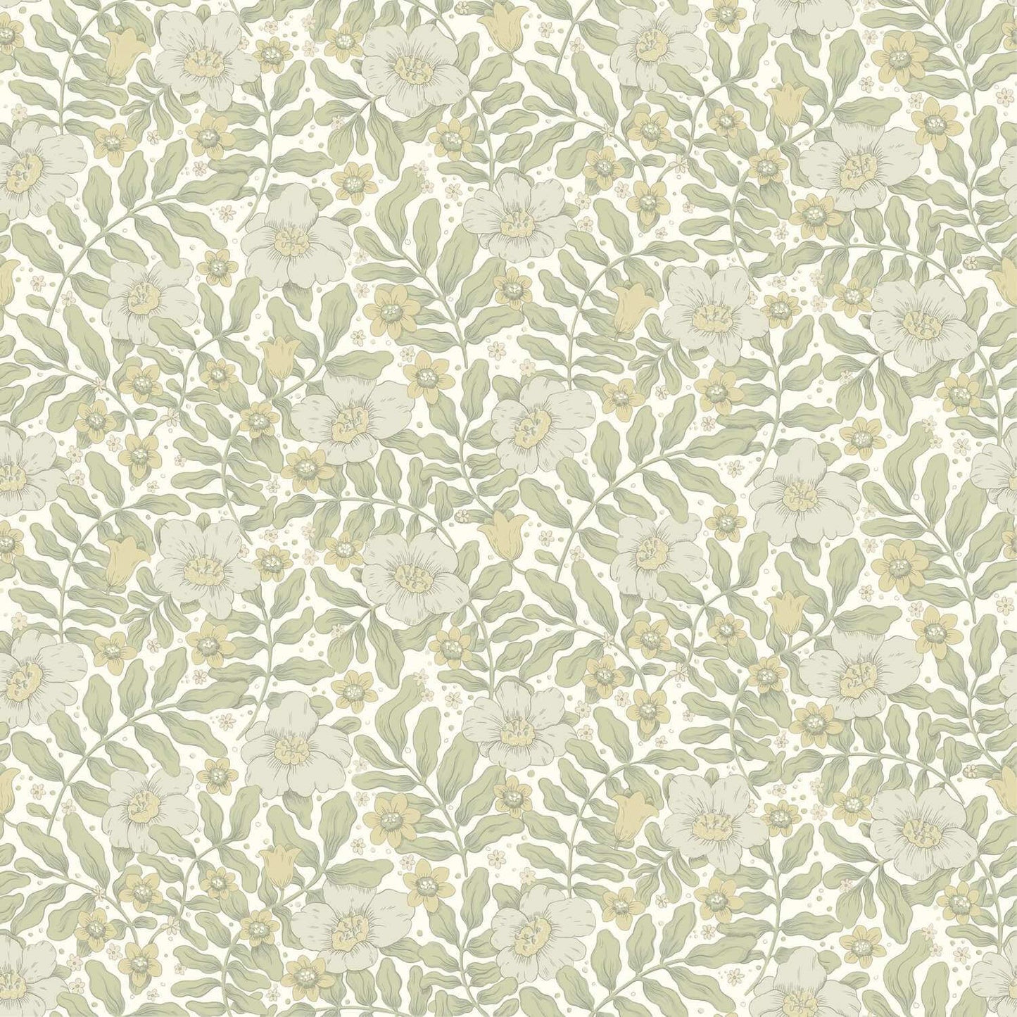 A-Street Prints Savanna Maggan Floral Wallpaper - Sage