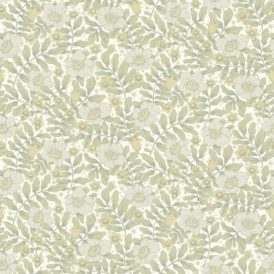A-Street Prints Savanna Maggan Floral Wallpaper - Sage