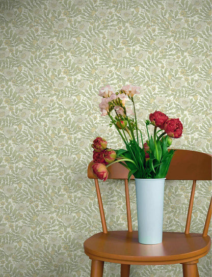 A-Street Prints Savanna Maggan Floral Wallpaper - Sage