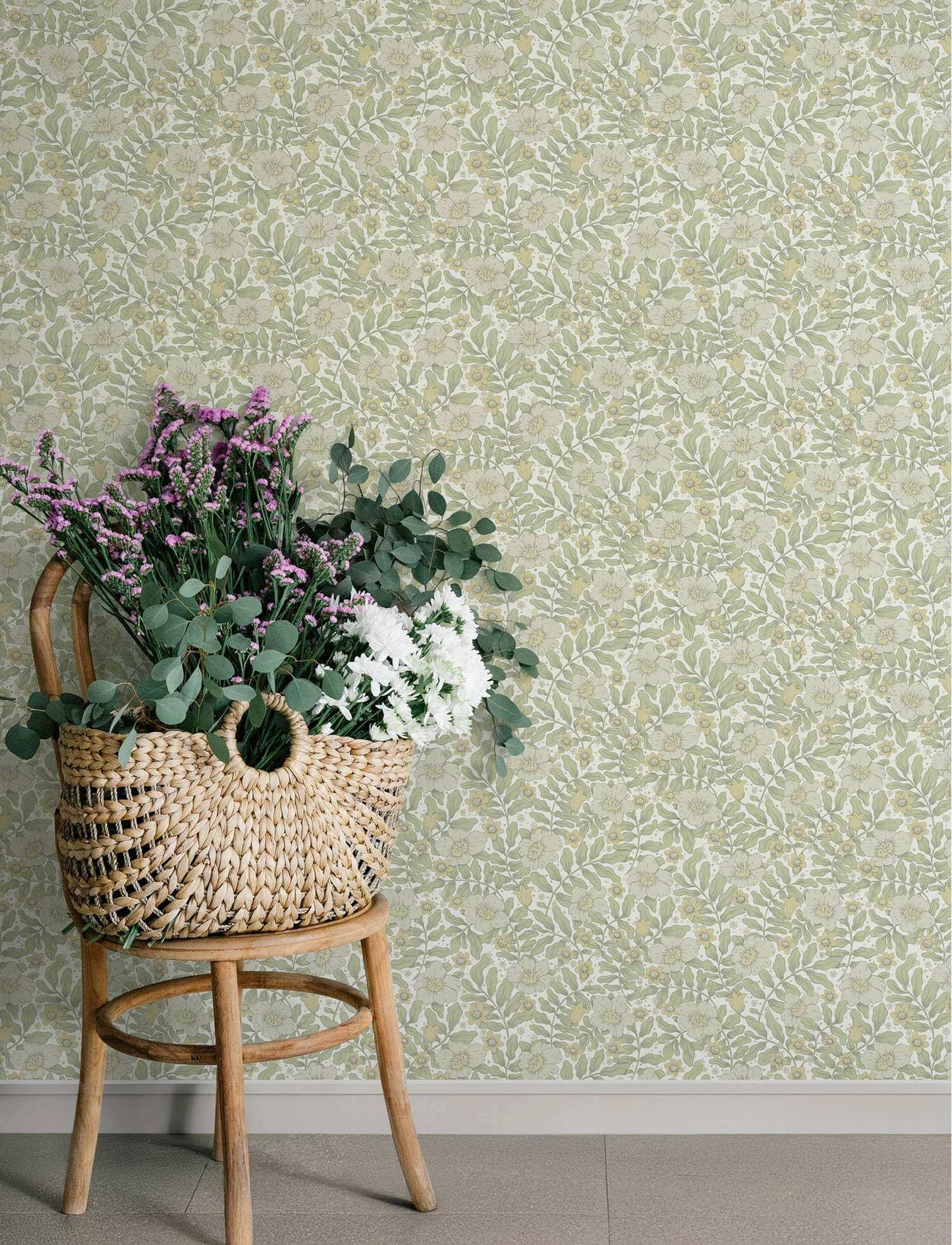 A-Street Prints Savanna Maggan Floral Wallpaper - Sage