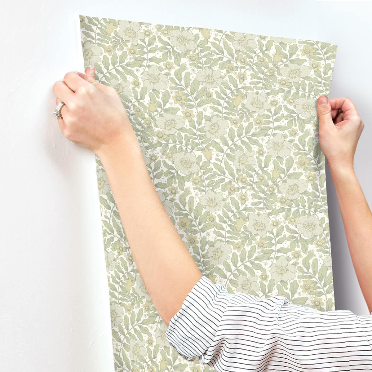 A-Street Prints Savanna Maggan Floral Wallpaper - Sage